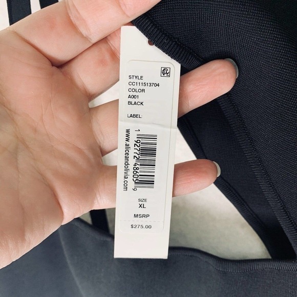 Alice + Olivia Wynn Cut Out Sweater Tank Womens XL Black Mock Neck NWT $275 - Picture 13 of 16